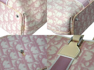Christian Dior クリスチャンディオール ハンドバッグ BOD0094 トロッター キャンバス ピンク ホワイト レディース 良品 中古 4b001802