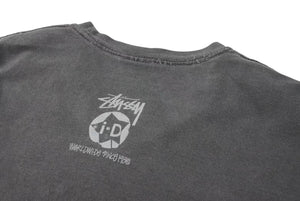 STUSSY x iD ステューシー コラボレーション ワールドツアー 半袖Tシャツ グレー ウォッシュ 中古 4b001804 