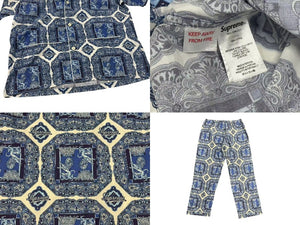 極美品 Supreme シュプリーム 22SS Regency Pajama Set ブルー パジャマ セットアップ 青 ペイズリー サイズ S 中古 4b001809 