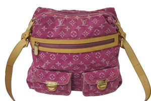 LOUIS VUITTON ルイヴィトン ハンドバッグ ワンショルダー バギーGM モノグラムデニム M95210 ピンク ゴールド金具 美品 中古 4b001811