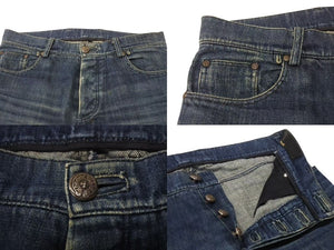 CHROME HEARTS クロムハーツ フレアニー デニムパンツ サイズ34x32 クロスボール インディゴブルー コットン シルバ−925 美品 中古 4b001812