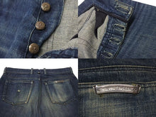Load image into Gallery viewer, CHROME HEARTS クロムハーツ フレアニー デニムパンツ サイズ34x32 クロスボール インディゴブルー コットン シルバ−925 美品 中古 4b001812