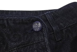 極美品 CHANEL シャネル デニムパンツ ジーンズ 7部丈 P51773V38776 コットン インディゴ ネイビー金具 サイズ36 中古 4b001818