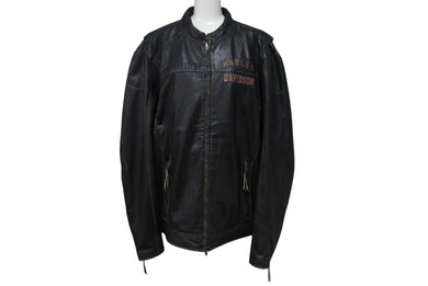 HARLEY-DAVIDSON ハーレーダビットソン ライダースジャケット レザージャケット ブラック レザー XL メンズ 美品 中古 4b001829