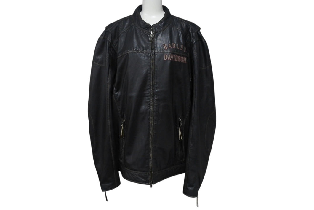 HARLEY-DAVIDSON ハーレーダビットソン ライダースジャケット レザージャケット ブラック レザー XL メンズ 美品 中古 4b001829