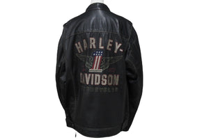 HARLEY-DAVIDSON ハーレーダビットソン ライダースジャケット レザージャケット ブラック レザー XL メンズ 美品 中古 4b001829
