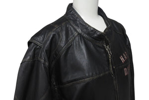 HARLEY-DAVIDSON ハーレーダビットソン ライダースジャケット レザージャケット ブラック レザー XL メンズ 美品 中古 4b001829