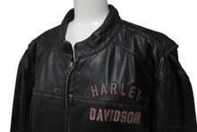 Load image into Gallery viewer, HARLEY-DAVIDSON ハーレーダビットソン ライダースジャケット レザージャケット ブラック レザー XL メンズ 美品 中古 4b001829