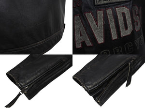 HARLEY-DAVIDSON ハーレーダビットソン ライダースジャケット レザージャケット ブラック レザー XL メンズ 美品 中古 4b001829