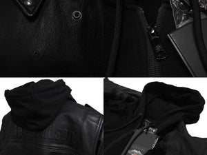 極美品 HARLEYDAVIDSON ハーレーダビッドソン Potomac 3-in-1レザージャケット 9800122VM サイズM ブラック 中古 4b001832