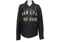 Load image into Gallery viewer, HARLEY-DAVIDSON ハーレーダビットソン ライダースジャケット レザージャケット ブラック レザー L メンズ 美品 中古 4b001835