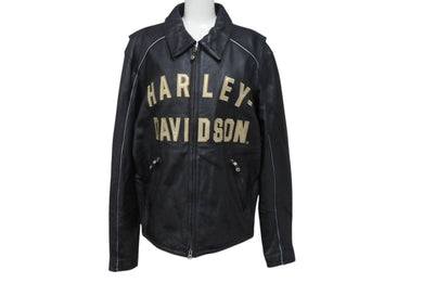 HARLEY-DAVIDSON ハーレーダビットソン ライダースジャケット レザージャケット ブラック レザー L メンズ 美品 中古 4b001835