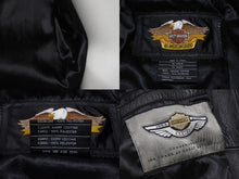 Load image into Gallery viewer, HARLEY-DAVIDSON ハーレーダビットソン ライダースジャケット レザージャケット ブラック レザー L メンズ 美品 中古 4b001835
