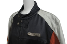 Load image into Gallery viewer, 極美品 HARLEY-DAVIDSON ハーレーダビットソン ライダースジャケット ブラック グレー ブラウン レザー M メンズ 中古 4b001837