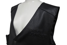 Load image into Gallery viewer, 新品未使用品 HARLEY-DAVIDSON ハーレーダビッドソン TRADITION Ⅱ LEATHER VEST レザー ベスト ブラック 黒 バイク 中古 4b001843