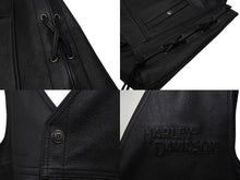 Load image into Gallery viewer, 新品未使用品 HARLEY-DAVIDSON ハーレーダビッドソン TRADITION Ⅱ LEATHER VEST レザー ベスト ブラック 黒 バイク 中古 4b001843