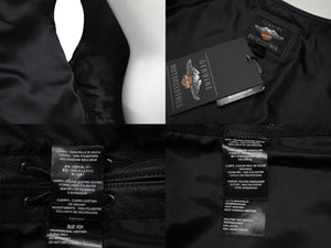 新品未使用品 HARLEY-DAVIDSON ハーレーダビッドソン TRADITION Ⅱ LEATHER VEST レザー ベスト ブラック 黒 バイク 中古 4b001843