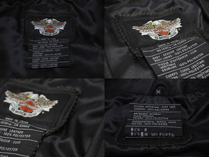 Harley Davidson ハーレーダビッドソン レザー ベスト 本革 vintage ドローコード RN103819CA03402 サイズ M ブラック 美品 中古 4b001844