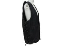 Load image into Gallery viewer, Harley Davidson ハーレーダビッドソン レザー ベスト 本革 vintage ドローコード RN103819CA03402 サイズ M ブラック 美品 中古 4b001844