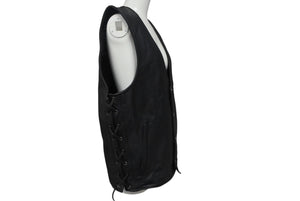 Harley Davidson ハーレーダビッドソン レザー ベスト 本革 vintage ドローコード RN103819CA03402 サイズ M ブラック 美品 中古 4b001844