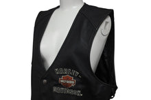 Load image into Gallery viewer, Harley Davidson ハーレーダビッドソン レザー ベスト 本革 vintage ドローコード RN103819CA03402 サイズ M ブラック 美品 中古 4b001844