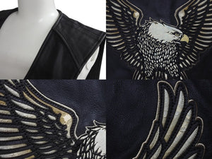Harley Davidson ハーレーダビッドソン レザー ベスト 本革 vintage ドローコード RN103819CA03402 サイズ M ブラック 美品 中古 4b001844