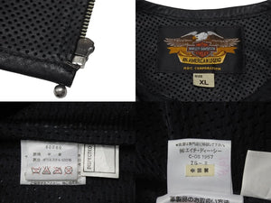 HARLEY-DAVIDSON ハレーダビットソン レザー ベスト フルジップ アップ 牛革 リアルレザー vintage ヴィンテージ 美品 中古 4b001845