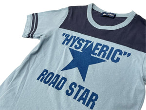 HYSTERIC GLAMOUR ヒステリックグラマー 半袖リンガーTシャツ 2CT-4900 フリーサイズ スターモチーフ ブルー ネイビー 美品 中古 4b001846 