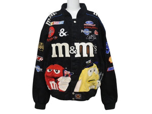 JH DESIGN スタジャン M＆M’s ロゴ ワッペン コットン レーシングジャケット vintage ヴィンテージ RN76599 ブラック 中古 4b001847