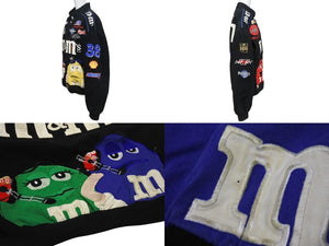 JH DESIGN スタジャン M＆M’s ロゴ ワッペン コットン レーシングジャケット vintage ヴィンテージ RN76599 ブラック 中古 4b001847