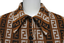 Load image into Gallery viewer, 極美品 FENDI フェンディ ズッカ柄 パイルポロシャツ レディース イタリア製 ビンテージ ブラウン 茶色 中古 4b001853
