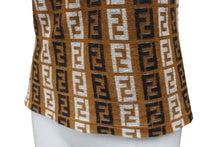 Load image into Gallery viewer, 極美品 FENDI フェンディ ズッカ柄 パイルポロシャツ レディース イタリア製 ビンテージ ブラウン 茶色 中古 4b001853
