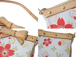 新品同様 LOUIS VUITTON ルイヴィトン ポシェット アクセソワール アクセサリーポーチ M92008 モノグラム チェリーブロッサム 村上隆 中古 4b001859