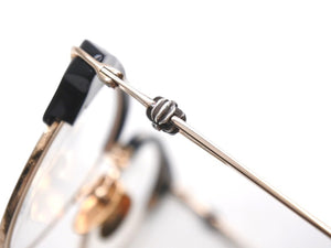 CHROME HEARTS クロムハーツ SLUNTRADICTION II メガネ 48□20-148 ハーフリム CHプラス ブラック ゴールド 度無し 美品 中古 4b001870