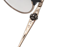Load image into Gallery viewer, CHROME HEARTS クロムハーツ SLUNTRADICTION II メガネ 48□20-148 ハーフリム CHプラス ブラック ゴールド 度無し 美品 中古 4b001870