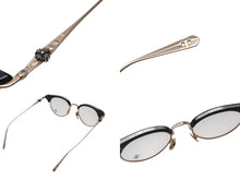 Load image into Gallery viewer, CHROME HEARTS クロムハーツ SLUNTRADICTION II メガネ 48□20-148 ハーフリム CHプラス ブラック ゴールド 度無し 美品 中古 4b001870