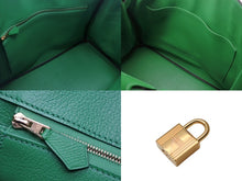 Load image into Gallery viewer, 極美品 HERMES エルメス BIRKIN バーキン35 バンブー グリーン ゴールド金具 ヴォーエプソン ハンドバッグ □R刻印 中古 4b001871