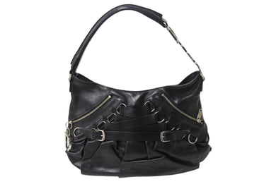 Christian Dior クリスチャン ディオール ガリアーノ期 オールレザー ワンショルダーバッグ ブラック 美品 中古 4b001872