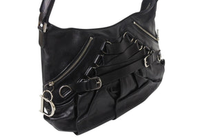 Christian Dior クリスチャン ディオール ガリアーノ期 オールレザー ワンショルダーバッグ ブラック 美品 中古 4b001872