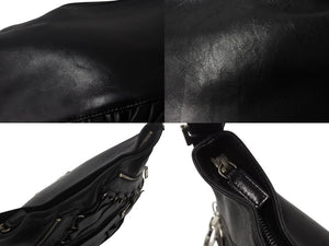 Christian Dior クリスチャン ディオール ガリアーノ期 オールレザー ワンショルダーバッグ ブラック 美品 中古 4b001872