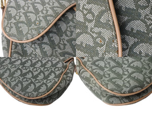 Christian Dior クリスチャンディオール トロッター ワンショルダーバッグ RU0022 キャンバス カーキ ブラウン マルチカラー 美品 中古 4b001873
