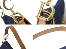 Load image into Gallery viewer, 極美品 Christian Dior クリスチャンディオール サドルバッグ ワンショルダーバッグ RU 1020 デニム ネイビー ゴールド金具 中古 4b001874