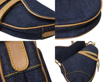 Load image into Gallery viewer, 極美品 Christian Dior クリスチャンディオール サドルバッグ ワンショルダーバッグ RU 1020 デニム ネイビー ゴールド金具 中古 4b001874