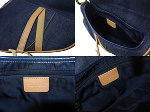 極美品 Christian Dior クリスチャンディオール サドルバッグ ワンショルダーバッグ RU 1020 デニム ネイビー ゴールド金具 中古 4b001874