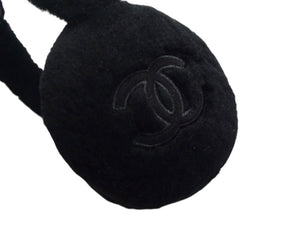新品未使用 CHANEL シャネル ココマーク CCロゴ ムートン イヤーマフラー 耳あて フリース ブラック 中古 4b001875 正規品