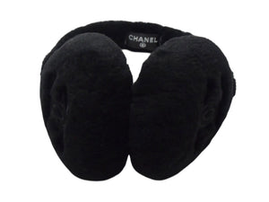 新品未使用 CHANEL シャネル ココマーク CCロゴ ムートン イヤーマフラー 耳あて フリース ブラック 中古 4b001875 正規品
