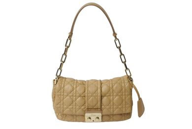CHRISTIAN DIOR クリスチャンディオール カナージュ ニューロック セミショルダーバッグ レディディオール ベージュ 美品 中古 4b001876