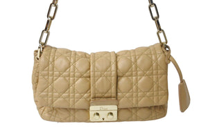 CHRISTIAN DIOR クリスチャンディオール カナージュ ニューロック セミショルダーバッグ レディディオール ベージュ 美品 中古 4b001876