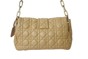 CHRISTIAN DIOR クリスチャンディオール カナージュ ニューロック セミショルダーバッグ レディディオール ベージュ 美品 中古 4b001876