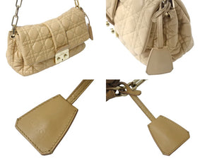 CHRISTIAN DIOR クリスチャンディオール カナージュ ニューロック セミショルダーバッグ レディディオール ベージュ 美品 中古 4b001876